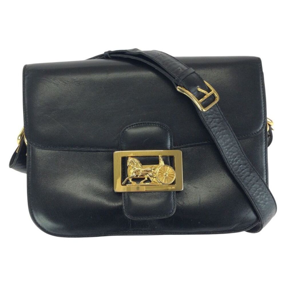 Celine Vintage Leather Horse Carriage Shoulder Bag